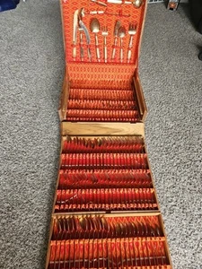 Vintage Messing Besteck aus Thailand 12-teiliges Gedeck mit Utensilien Versand - Bild 1 von 23