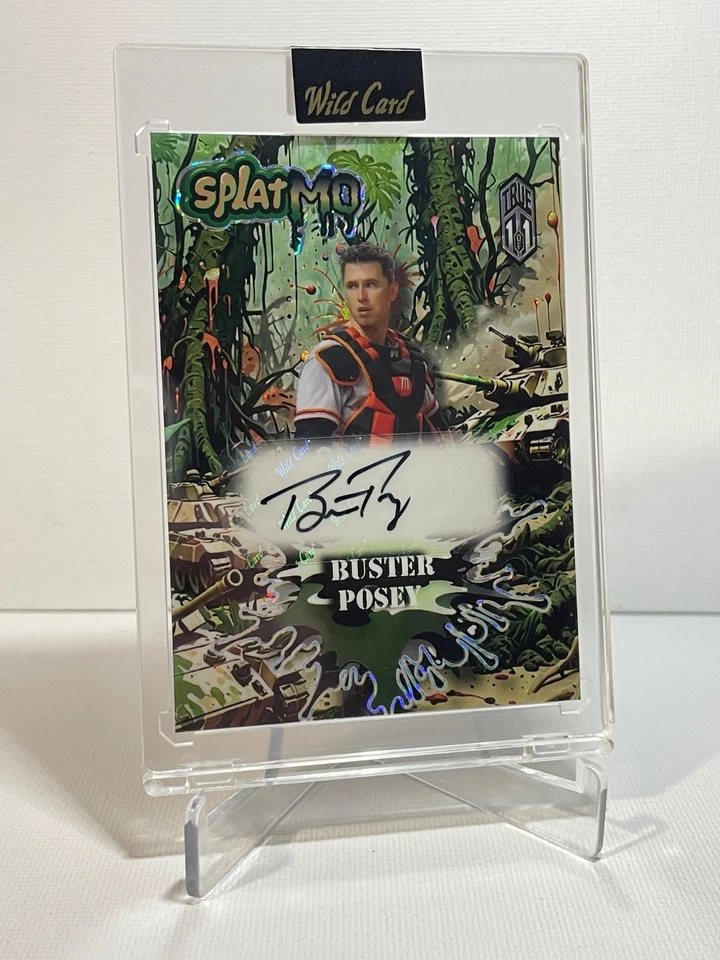 Buster Posey 2025 Wild Card Splat True 1/1 Auto Splatmo Camuflaje Estuche Militar Hit Foto 1 de 3