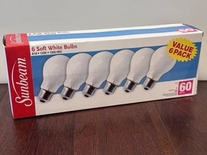 Sunbeam - Older Style/Soft White - 60w - A19/Medium Base - 6 Bulbs - Picture 1 of 1