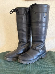 Bota DUBLIN RIVER Cuero Negro Impermeable Alta Equitación Mujeres 7 - Imagen 1 de 7