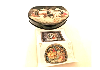 🔥 GRANDE 7x4.5 OSO GENERAL Misha CAJA LACA RUSA Nekrasov Fedoskino Korukov Foto 1 de 4