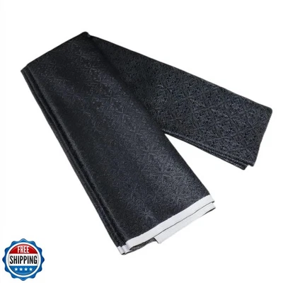 Thick Linen Jacquard Brocade Fabric Faux Silk Material (Black,3 Yard pre Cut) - Изображение 1 из 3