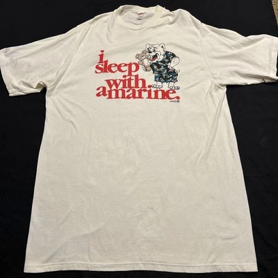 VTG “ I Sleep With A Marine” Womens Night Shirt Long OS A26 - Image 1 of 4