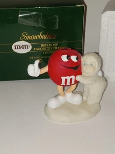 Red M&M SNOWBABIES M&M Red Is My Favorite Color! 2004 Department 56 Figurine New - Picture 1 of 14