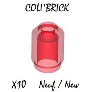 lego 3062 - 10x Brique ronde Brick Round 1x1 open stud - Rouge Trans Red - NEUF - Imagen 1 de 1