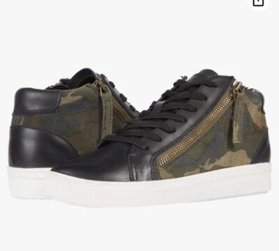 Aqua College Guliette Black Leather Sneakers Mid Top Army Camouflage Size 8.5 M - Image 1 of 4