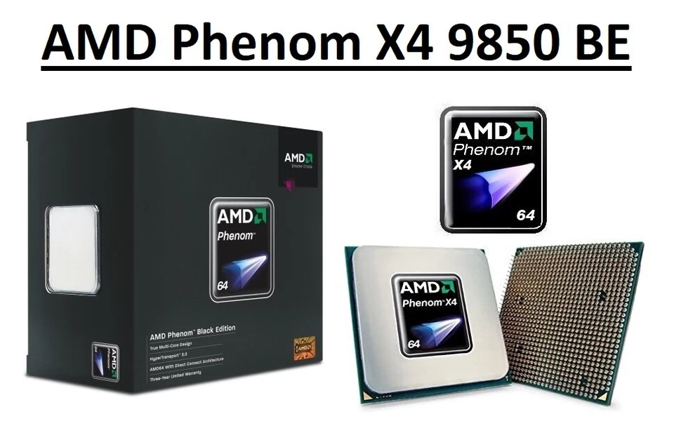 AMD Phenom X4 9850 BE Quad Core Processor 2.5 GHz, Socket AM2/AM2+, 125W CPU - Image 1 of 4