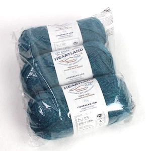 Lion Brand Heartland Yarn Glacier Bay 5oz 100% Acrylic Lot of 3 New Skeins - Picture 1 of 4