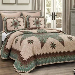 DONNA SHARP Quilt Set 110" x 110" King-Size Soft Polyester Multi-Colored 3-Piece - Picture 1 of 3