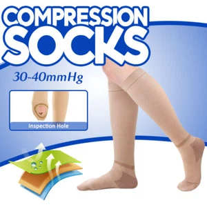 Medical Extra Firm Socks for Lymphedema Swollen Feet Leg Bariatric Socks Cast - Picture 1 of 11
