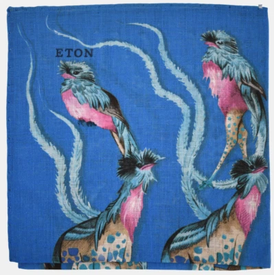 🆕️NEW ETON ANIMAL Print 100% LINEN Pocket Square Handkerchief ITALY - Image 1 of 4