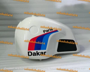 BMW R80 GS Paris Dakar 32 Liter White Painted Fuel Petrol Tank with All Stickers - Imagen 1 de 7