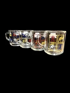 Vtg Set of 4 McDonald's 1984 Olympics Glass Mug XXIII 23rd Olympiad in LA USA - Picture 1 of 6