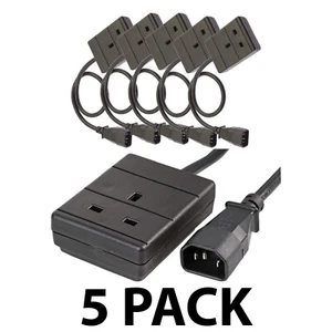 IEC C14 Male Plug to UK Extension lead Socket 3 Pin UPS Power Adapter Cable 50cm - Picture 1 of 3
