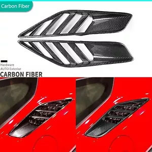 Real Carbon Fiber Rear Side Fender Vent Cover For Chevrolet Corvette C7 2014-19 - Picture 1 of 13