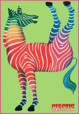 NEW Cyrk Polish Circus Zebra Hubert Hilscher Poster Print Canvas FREE SHIPPING - Image 1 of 4