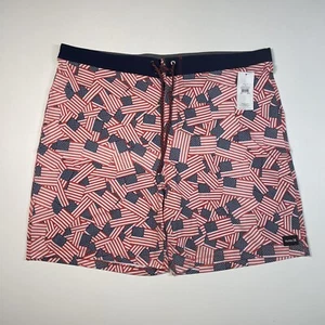Hurley Phantom Board Shorts Mens 44 Red White Blue American Flag 4th Of July NEW - Picture 1 of 12