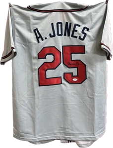 Andruw Jones Signed Atlanta Braves Gray Baseball Jersey PSA DNA Authentic - Picture 1 of 4