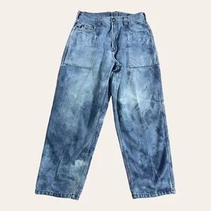 Parasuco Jeans Mens 34x32 Bleached Acid Washed Baggy Tapered Hip Hop Skater Y2K - Picture 1 of 12