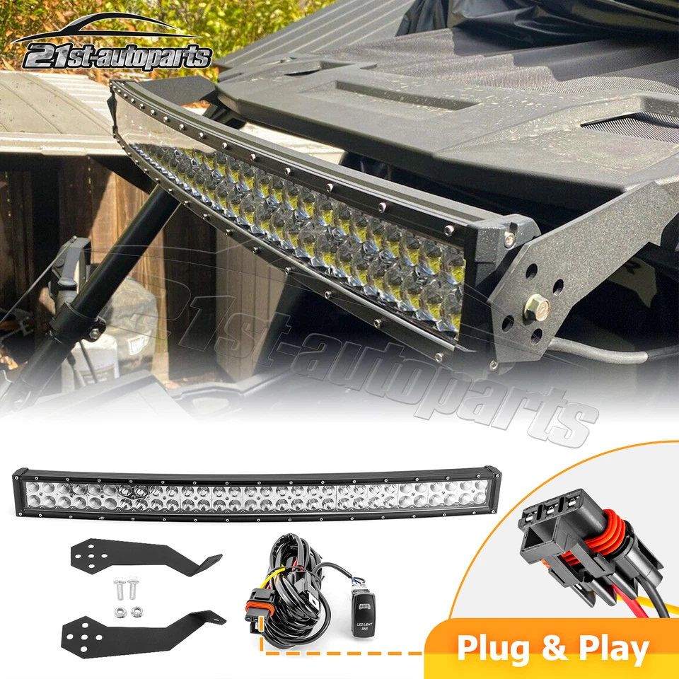 Soportes de techo de barra de luz LED curva de 32" enchufe para 21+ Polaris RZR Trail 900 S 1000 Foto 1 de 4