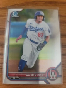Bowman Béisbol 2022 Wilman Diaz cromo prospecto refractor la Dodgers - Imagen 1 de 2