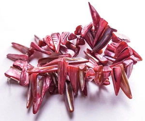 Spektakulärer Perlmuttzapfenstrang 30 - 35 cm, rot, rosé, weinrot (34/4) - Bild 1 von 2