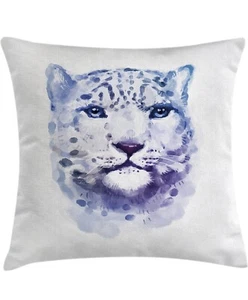 Ambesonne Tier Überwurfkissenbezug Leopard Katze 18 x 18 violett weiß - Bild 1 von 3