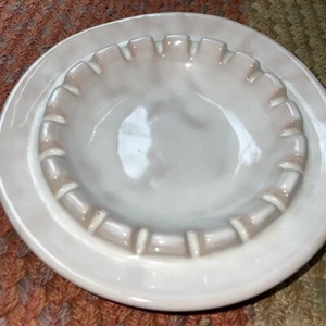 VTG Italian Pottery Ashtray Mid Century Modern White Glaze Ceramic 6.25” PV - Picture 1 of 9