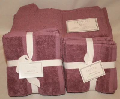 Juego de toallas de baño Hotel ocho piezas púrpura liso 100 % algodón nuevo Foto 1 de 3