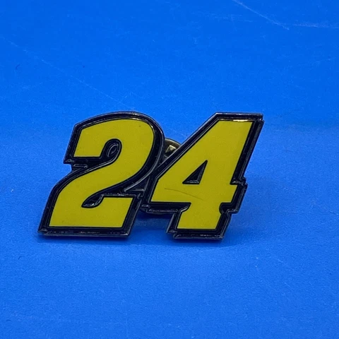 JEFF GORDON #24 Yellow NUMBERS LOGO NASCAR RACING HAT PIN LAPEL PIN Cover