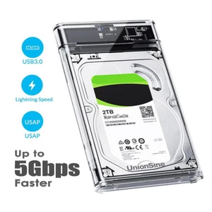 Externer HDD SSD Gehäuse Adapter Reader USB3.0 für 2.5" 7/9,5mm SATA Laufwerk DE - Afbeelding 1 van 12