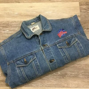 Chaqueta de mezclilla azul abotonada autografiada por CRIS CARTER Planet Hollywood para hombre L - Imagen 1 de 12