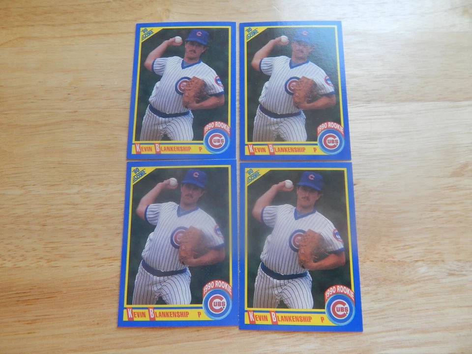 KEVIN BLANKENSHIP #646 - ROOKIE - LOT OF 4 - 1990 SCORE BASEBALL CARDS - Image 1 of 1