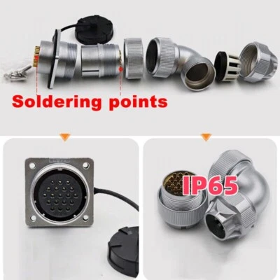 Power Waterproof Connector 4~19 PinsWF32 Bent Aviation Plugs Sockets Industrial - Image 1 of 4