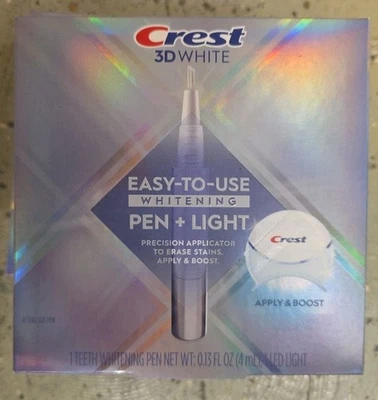 Pluma blanqueadora Crest 3D blanca fácil de usar + luz LED aplicar y aumentar CADUCIDAD: 31/08/26 Foto 1 de 2