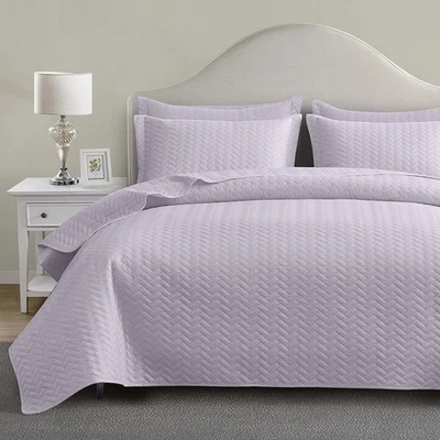 Juego de edredón king de gran tamaño patrón Chevron ligero para todas las estaciones Foto 1 de 4