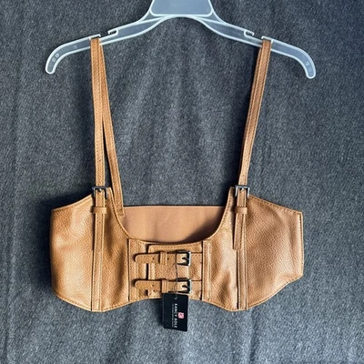 Arnés corporal XL para mujer marrón cinturón debajo del busto imitación cuero hebilla elástica nuevo Foto 1 de 4