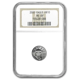 2000 1/10 oz American Platinum Eagle MS-69 NGC - Picture 1 of 4