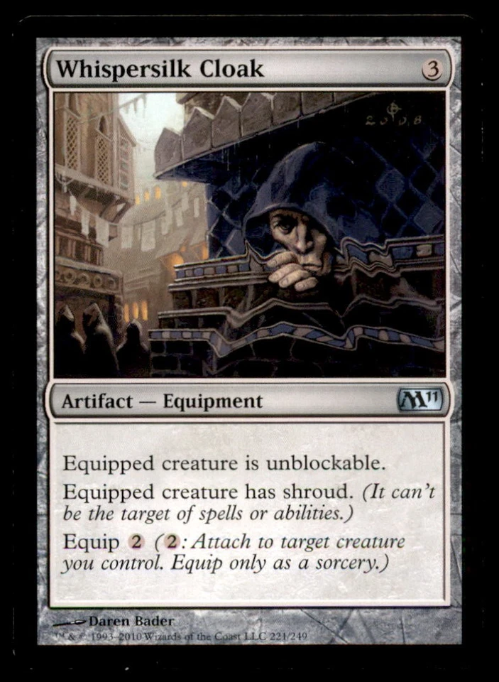 MTG Whispersilk Cloak LP Light Play Magic 2011 [5331] - Image 1 of 1