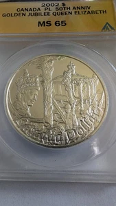 2002 CANADA $1 - 50th ANNIV QUEEN ELIZABETH II's NGC PF65 - Picture 1 of 2