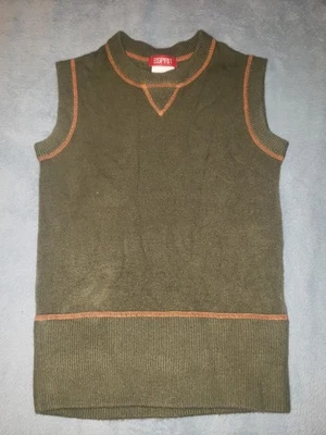 Esprit Chaleco Tejido Niños Top Talla XS Oliva Drab Verde Naranja Foto 1 de 3