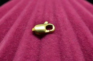 14K Yellow Gold Lobster Claw Clasp 8.1mm x 3.1mm 0.3g -Very Tiny - Picture 1 of 4