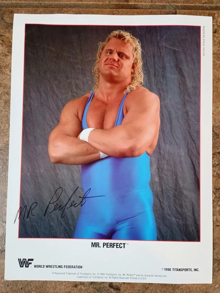 Mr. Perfecta Original 1990 WWF Lucha Libre Fan Club Promo Foto WWE De Colección Foto 1 de 3