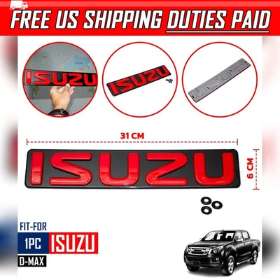 Grille Logo Front Red Isuzu Emblem For Isuzu Dmax D-Max Pickup Ute 2012-2018 - image 1 of 4
