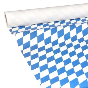 50m x 1,15m weiß blau JUNOPAX Papiertischdecke Oktoberfest Bayern Deko Karo - Bild 1 von 10