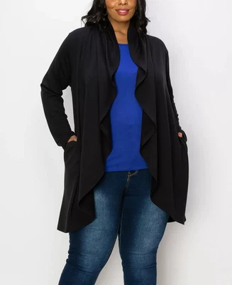 Cárdigan drapeado para mujer COIN 1804 talla grande talla 3X Flyaway Foto 1 de 3