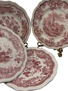 Spode Archive Collection Pink / Red Transferware Plates 10 3/4 inch/ Choose - Picture 1 of 14