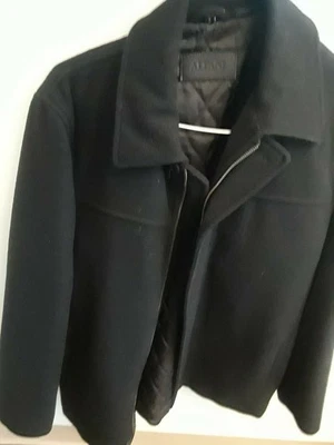 Alfani 100% Wool  Bomber Jacket Black Car Coat Sz X-Large XL Chest 52" Zip front - Image 1 of 4