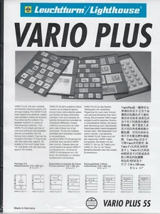 5 Rows Lighthouse Black VARIO PLUS 5S Stamp Pages Strong Film Sheets Pack of 5 - Picture 1 of 6