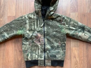 VTG YOUTH MED SML LIBERTY MOSSY OAK Quilted Lined Hooded Coat Jacket HUNTING - Picture 1 of 5